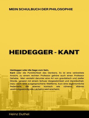 cover image of Mein Schulbuch der Philosophie HEIDEGGER--KANT